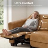 image:imageMCombo 614 Zero Wall Hugger Power Loveseat Recliner Sofa HL198M1 Grey  Power Headrest USB A amp C Charge Ports Solid Wood Legs Small Spaces Living Room Breathable Faux LeatherToast