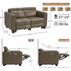 image:imageMCombo 614 Zero Wall Hugger Power Loveseat Recliner Sofa HL198M1 Grey  Power Headrest USB A amp C Charge Ports Solid Wood Legs Small Spaces Living Room Breathable Faux LeatherGrey