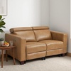 image:imageMCombo 614 Zero Wall Hugger Power Loveseat Recliner Sofa HL198M1 Grey  Power Headrest USB A amp C Charge Ports Solid Wood Legs Small Spaces Living Room Breathable Faux LeatherToast