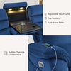 image:imageMCombo 616 Wall Hugger Power Loveseat Recliner Reclining Loveseat with Adjustable Headrest USB Charge Ports Wood Legs for Living Room RVs Small Spaces Fabric ST258M1 Loveseat CoffeeNavy Blue