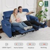 image:imageMCombo 616 Wall Hugger Power Loveseat Recliner Reclining Loveseat with Adjustable Headrest USB Charge Ports Wood Legs for Living Room RVs Small Spaces Fabric ST258M1 Loveseat CoffeeNavy Blue