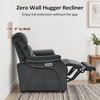 image:imageMCombo 616 Wall Hugger Power Loveseat Recliner Reclining Loveseat with Adjustable Headrest USB Charge Ports Wood Legs for Living Room RVs Small Spaces Fabric ST258M1 Loveseat CoffeeDark Grey