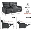 image:imageMCombo 616 Wall Hugger Power Loveseat Recliner Reclining Loveseat with Adjustable Headrest USB Charge Ports Wood Legs for Living Room RVs Small Spaces Fabric ST258M1 Loveseat CoffeeDark Grey