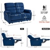 image:imageMCombo 616 Wall Hugger Power Loveseat Recliner Reclining Loveseat with Adjustable Headrest USB Charge Ports Wood Legs for Living Room RVs Small Spaces Fabric ST258M1 Loveseat CoffeeNavy Blue