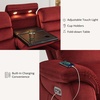 image:imageMCombo 616 Wall Hugger Power Loveseat Recliner Reclining Loveseat with Adjustable Headrest USB Charge Ports Wood Legs for Living Room RVs Small Spaces Fabric ST258M1 Loveseat CoffeeBurgundy