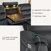 image:imageMCombo 616 Wall Hugger Power Loveseat Recliner Reclining Loveseat with Adjustable Headrest USB Charge Ports Wood Legs for Living Room RVs Small Spaces Fabric ST258M1 Loveseat CoffeeDark Grey