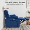image:imageMCombo 616 Wall Hugger Power Loveseat Recliner Reclining Loveseat with Adjustable Headrest USB Charge Ports Wood Legs for Living Room RVs Small Spaces Fabric ST258M1 Loveseat CoffeeNavy Blue