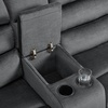 image:imageMCombo 616 Wall Hugger Power Loveseat Recliner Reclining Loveseat with Adjustable Headrest USB Charge Ports Wood Legs for Living Room RVs Small Spaces Fabric ST258M1 Loveseat CoffeeDark Grey