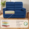 image:imageMCombo 616 Wall Hugger Power Loveseat Recliner Reclining Loveseat with Adjustable Headrest USB Charge Ports Wood Legs for Living Room RVs Small Spaces Fabric ST258M1 Loveseat CoffeeNavy Blue