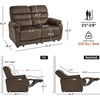 image:imageMCombo 616 Wall Hugger Power Loveseat Recliner Reclining Loveseat with Adjustable Headrest USB Charge Ports Wood Legs for Living Room RVs Small Spaces Fabric ST258M1 Loveseat CoffeeCoffee