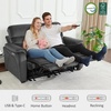 image:imageMCombo 616 Wall Hugger Power Loveseat Recliner Reclining Loveseat with Adjustable Headrest USB Charge Ports Wood Legs for Living Room RVs Small Spaces Fabric ST258M1 Loveseat CoffeeDark Grey