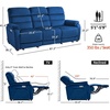 image:imageMCombo 616 Wall Hugger Power Loveseat Recliner Reclining Loveseat with Adjustable Headrest USB Charge Ports Wood Legs for Living Room RVs Small Spaces Fabric ST258M1 Loveseat CoffeeNavy Blue