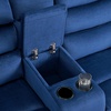 image:imageMCombo 616 Wall Hugger Power Loveseat Recliner Reclining Loveseat with Adjustable Headrest USB Charge Ports Wood Legs for Living Room RVs Small Spaces Fabric ST258M1 Loveseat CoffeeNavy Blue