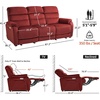 image:imageMCombo 616 Wall Hugger Power Loveseat Recliner Reclining Loveseat with Adjustable Headrest USB Charge Ports Wood Legs for Living Room RVs Small Spaces Fabric ST258M1 Loveseat CoffeeBurgundy
