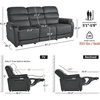 image:imageMCombo 616 Wall Hugger Power Loveseat Recliner Reclining Loveseat with Adjustable Headrest USB Charge Ports Wood Legs for Living Room RVs Small Spaces Fabric ST258M1 Loveseat CoffeeDark Grey