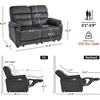 image:imageMCombo 616 Wall Hugger Power Loveseat Recliner Reclining Loveseat with Adjustable Headrest USB Charge Ports Wood Legs for Living Room RVs Small Spaces Fabric ST258M1 Loveseat CoffeeDark Grey
