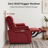 image:imageMCombo 616 Wall Hugger Power Loveseat Recliner Reclining Loveseat with Adjustable Headrest USB Charge Ports Wood Legs for Living Room RVs Small Spaces Fabric ST258M1 Loveseat CoffeeBurgundy