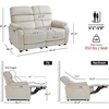 image:imageMCombo 616 Wall Hugger Power Loveseat Recliner Reclining Loveseat with Adjustable Headrest USB Charge Ports Wood Legs for Living Room RVs Small Spaces Fabric ST258M1 Loveseat CoffeeBeige