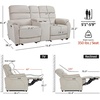 image:imageMCombo 616 Wall Hugger Power Loveseat Recliner Reclining Loveseat with Adjustable Headrest USB Charge Ports Wood Legs for Living Room RVs Small Spaces Fabric ST258M1 Loveseat CoffeeBeige