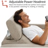 image:imageMCombo 622 Reclining Loveseat Wall Hugger Power Loveseat Recliner Sofa with Adjustable Headrest USB A amp C Charge Ports Wood Legs for Living Room Fabric HL198M1CoffeeBeige