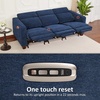 image:imageMCombo 622 Reclining Loveseat Wall Hugger Power Loveseat Recliner Sofa with Adjustable Headrest USB A amp C Charge Ports Wood Legs for Living Room Fabric HL198M1CoffeeNavy Blue
