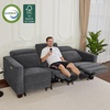 image:imageMCombo 622 Reclining Loveseat Wall Hugger Power Loveseat Recliner Sofa with Adjustable Headrest USB A amp C Charge Ports Wood Legs for Living Room Fabric HL198M1CoffeeDark Grey
