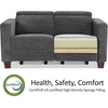 image:imageMCombo 622 Reclining Loveseat Wall Hugger Power Loveseat Recliner Sofa with Adjustable Headrest USB A amp C Charge Ports Wood Legs for Living Room Fabric HL198M1CoffeeDark Grey