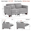 image:imageMCombo 622 Reclining Loveseat Wall Hugger Power Loveseat Recliner Sofa with Adjustable Headrest USB A amp C Charge Ports Wood Legs for Living Room Fabric HL198M1CoffeeGrey