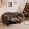 image:imageMCombo 622 Reclining Loveseat Wall Hugger Power Loveseat Recliner Sofa with Adjustable Headrest USB A amp C Charge Ports Wood Legs for Living Room Fabric HL198M1CoffeeCoffee
