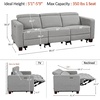 image:imageMCombo 622 Reclining Loveseat Wall Hugger Power Loveseat Recliner Sofa with Adjustable Headrest USB A amp C Charge Ports Wood Legs for Living Room Fabric HL198M1CoffeeGrey