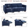 image:imageMCombo 622 Reclining Loveseat Wall Hugger Power Loveseat Recliner Sofa with Adjustable Headrest USB A amp C Charge Ports Wood Legs for Living Room Fabric HL198M1CoffeeNavy Blue