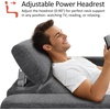 image:imageMCombo 622 Reclining Loveseat Wall Hugger Power Loveseat Recliner Sofa with Adjustable Headrest USB A amp C Charge Ports Wood Legs for Living Room Fabric HL198M1CoffeeDark Grey