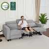 image:imageMCombo 622 Reclining Loveseat Wall Hugger Power Loveseat Recliner Sofa with Adjustable Headrest USB A amp C Charge Ports Wood Legs for Living Room Fabric HL198M1CoffeeGrey