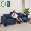image:imageMCombo 622 Reclining Loveseat Wall Hugger Power Loveseat Recliner Sofa with Adjustable Headrest USB A amp C Charge Ports Wood Legs for Living Room Fabric HL198M1CoffeeNavy Blue