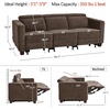 image:imageMCombo 622 Reclining Loveseat Wall Hugger Power Loveseat Recliner Sofa with Adjustable Headrest USB A amp C Charge Ports Wood Legs for Living Room Fabric HL198M1CoffeeCoffee