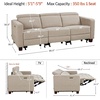image:imageMCombo 622 Reclining Loveseat Wall Hugger Power Loveseat Recliner Sofa with Adjustable Headrest USB A amp C Charge Ports Wood Legs for Living Room Fabric HL198M1CoffeeBeige