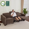 image:imageMCombo 622 Reclining Loveseat Wall Hugger Power Loveseat Recliner Sofa with Adjustable Headrest USB A amp C Charge Ports Wood Legs for Living Room Fabric HL198M1CoffeeCoffee