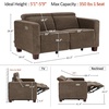 image:imageMCombo 622 Reclining Loveseat Wall Hugger Power Loveseat Recliner Sofa with Adjustable Headrest USB A amp C Charge Ports Wood Legs for Living Room Fabric HL198M1CoffeeCoffee