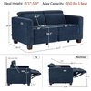image:imageMCombo 622 Reclining Loveseat Wall Hugger Power Loveseat Recliner Sofa with Adjustable Headrest USB A amp C Charge Ports Wood Legs for Living Room Fabric HL198M1CoffeeNavy Blue