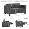 image:imageMCombo 622 Reclining Loveseat Wall Hugger Power Loveseat Recliner Sofa with Adjustable Headrest USB A amp C Charge Ports Wood Legs for Living Room Fabric HL198M1CoffeeDark Grey