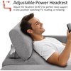 image:imageMCombo 622 Reclining Loveseat Wall Hugger Power Loveseat Recliner Sofa with Adjustable Headrest USB A amp C Charge Ports Wood Legs for Living Room Fabric HL198M1CoffeeGrey
