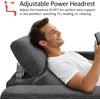 image:imageMCombo 622 Reclining Loveseat Wall Hugger Power Loveseat Recliner Sofa with Adjustable Headrest USB A amp C Charge Ports Wood Legs for Living Room Fabric HL198M1CoffeeDark Grey