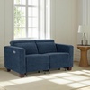 image:imageMCombo 622 Reclining Loveseat Wall Hugger Power Loveseat Recliner Sofa with Adjustable Headrest USB A amp C Charge Ports Wood Legs for Living Room Fabric HL198M1CoffeeNavy Blue