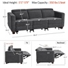 image:imageMCombo 622 Reclining Loveseat Wall Hugger Power Loveseat Recliner Sofa with Adjustable Headrest USB A amp C Charge Ports Wood Legs for Living Room Fabric HL198M1CoffeeDark Grey