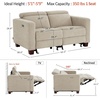 image:imageMCombo 622 Reclining Loveseat Wall Hugger Power Loveseat Recliner Sofa with Adjustable Headrest USB A amp C Charge Ports Wood Legs for Living Room Fabric HL198M1CoffeeBeige