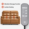 image:imageMCombo 634 Oversized Reclining Loveseat with Heat and Massage Zero Gravity Recliner Loveseat Sofa with Adjustable Headrest and Dual USB Charging Ports Leather 6711Cognac BrownCognac Brown