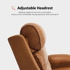 image:imageMCombo 634 Oversized Reclining Loveseat with Heat and Massage Zero Gravity Recliner Loveseat Sofa with Adjustable Headrest and Dual USB Charging Ports Leather 6711Cognac BrownCognac Brown