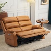 image:imageMCombo 634 Oversized Reclining Loveseat with Heat and Massage Zero Gravity Recliner Loveseat Sofa with Adjustable Headrest and Dual USB Charging Ports Leather 6711Cognac BrownCognac Brown