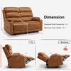 image:imageMCombo 634 Oversized Reclining Loveseat with Heat and Massage Zero Gravity Recliner Loveseat Sofa with Adjustable Headrest and Dual USB Charging Ports Leather 6711Cognac BrownCognac Brown