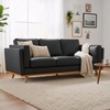 image:imageMCombo 648 Genuine Leather Couch Leather Loveseat with Solid Wood Frame Real Leather Sofa for Living Room Napa Leather VE793 Cognac Tan LoveseatBlack